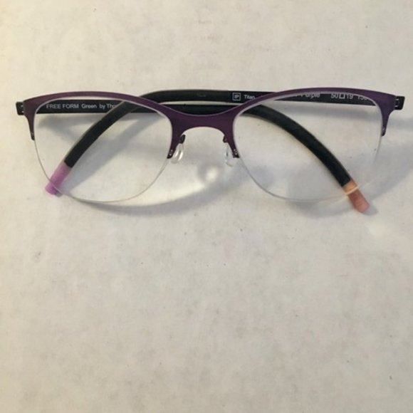 Green Free Form Eyewear Purple Titanium Frames - Picture 3 of 7